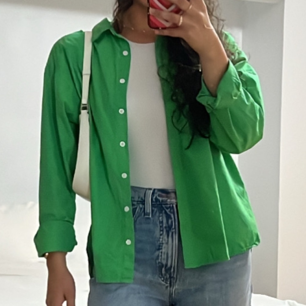 Green Button-Up Shirt